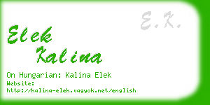 elek kalina business card